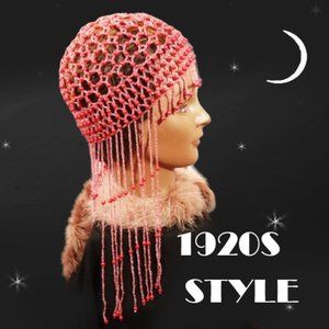 20s Repro Beaded Waterfall Deco Headpiece
